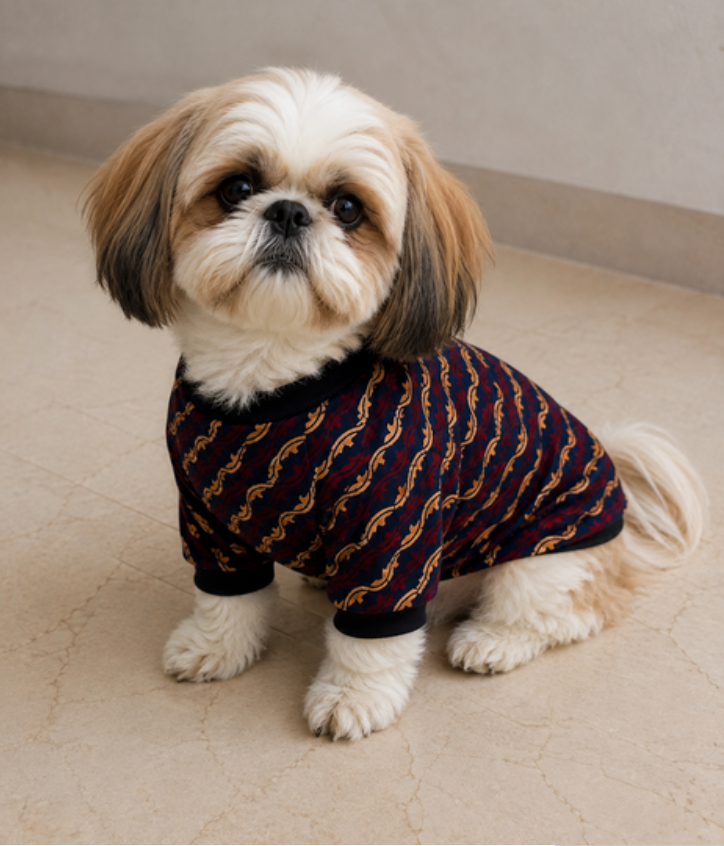 Vintage Geometric Pattern Pet Sweater Tee