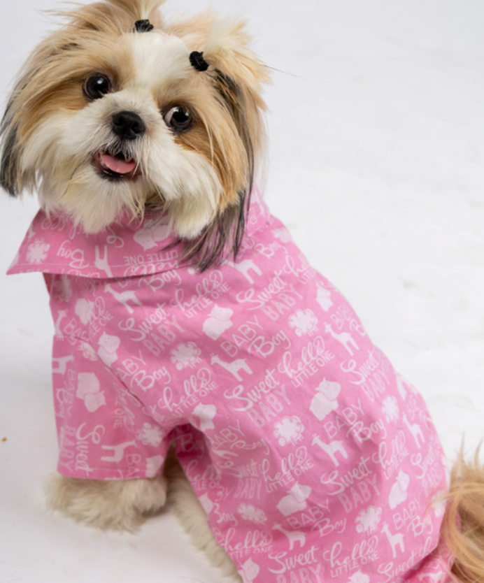 Sweet Pink Nursery Print Pet Dress