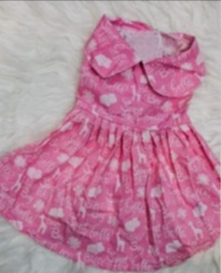 Sweet Pink Nursery Print Pet Dress