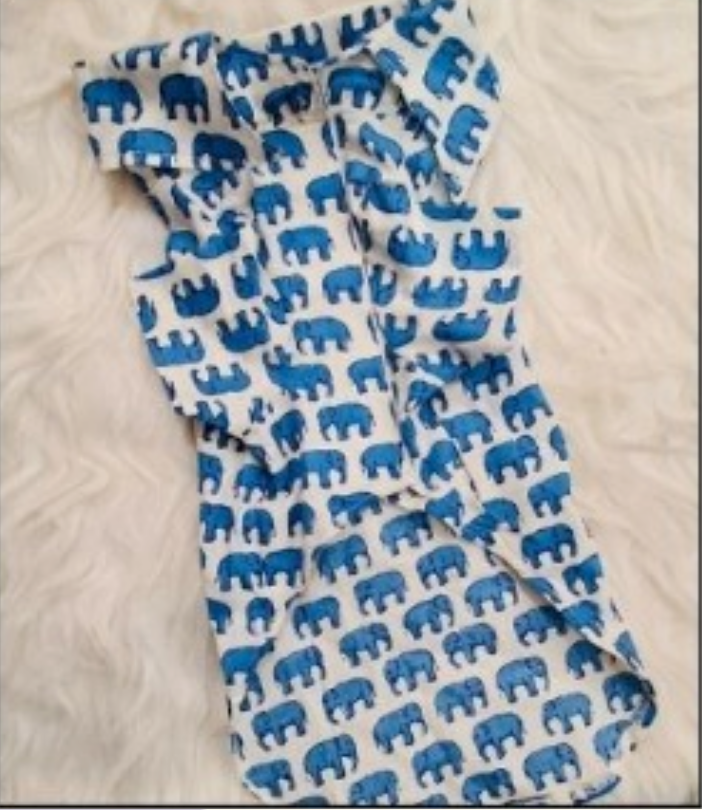 Blue Elephant Print Pet Button-Up Shirt
