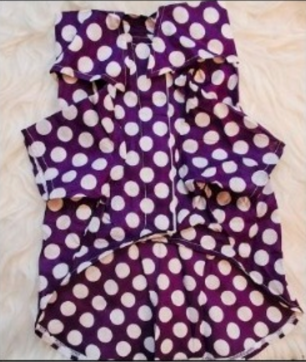 Purple Polka Dot Pet Shirt Dress