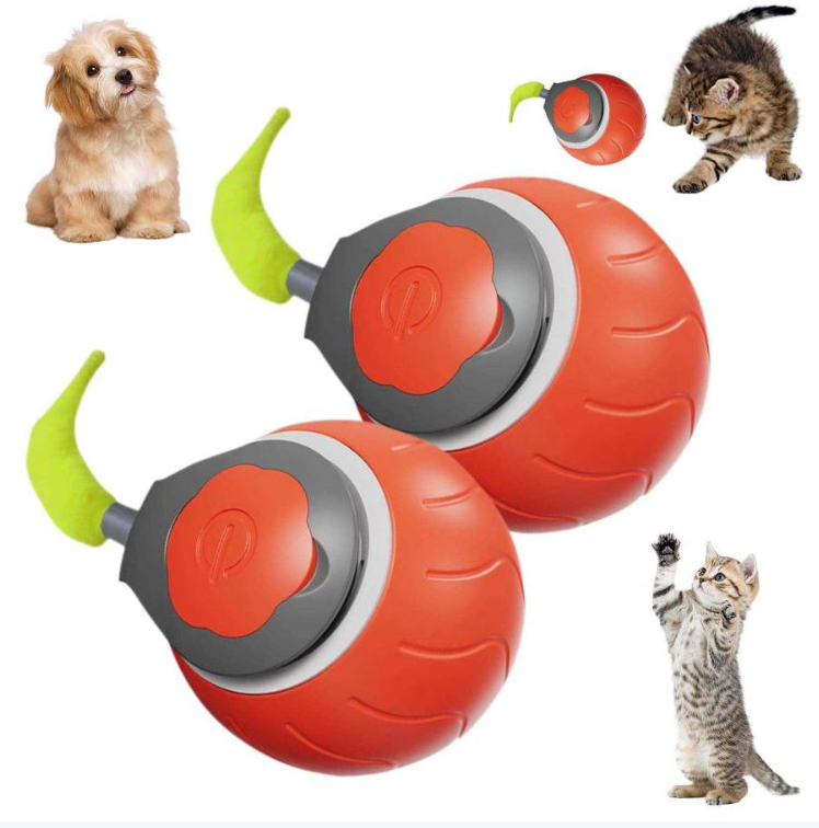 Interactive Cat Teaser Ball with Wiggling Tail