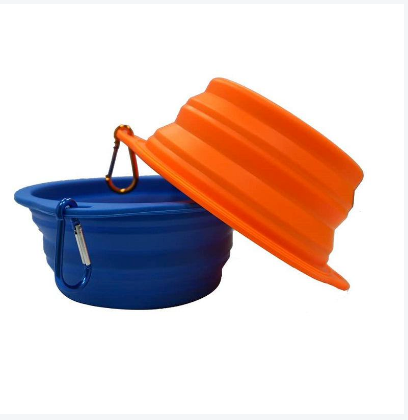 Portable Silicone Dog & Cat Feeding Bowl with Carabiner
