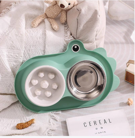 Pet Dog & Cat Slow Feeder Plastic Stainless Steel Pet 288G