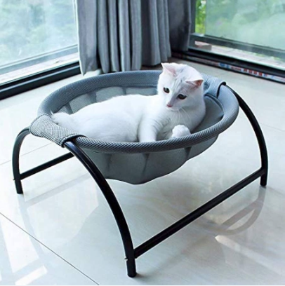 Elevated Curved Metal Frame Cat Hammock