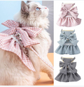 Plaid Ruffle Dress Harness with Matching Leash