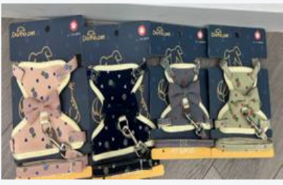 Padded Step-In Patterned Vest Harness Set