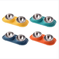 Tilted 2-in-1 Dual Stainless Steel Pet Station