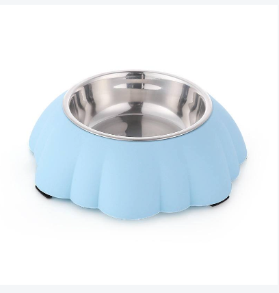 Flower-Shaped Non-Slip Stainless Steel Pet Dish