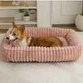 Plush Ribbed Faux Fur Lounger Bed