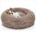Soft Long-Plush Calming Donut Pet Bed