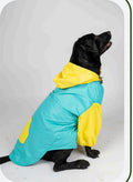Retro Block Teal & Yellow Dog Raincoat